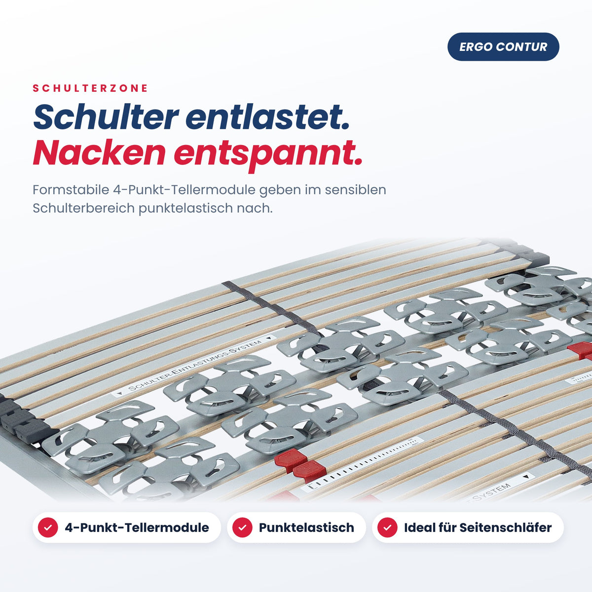 BeSports Ergo Contur – Tellermodule in der Schulterzone