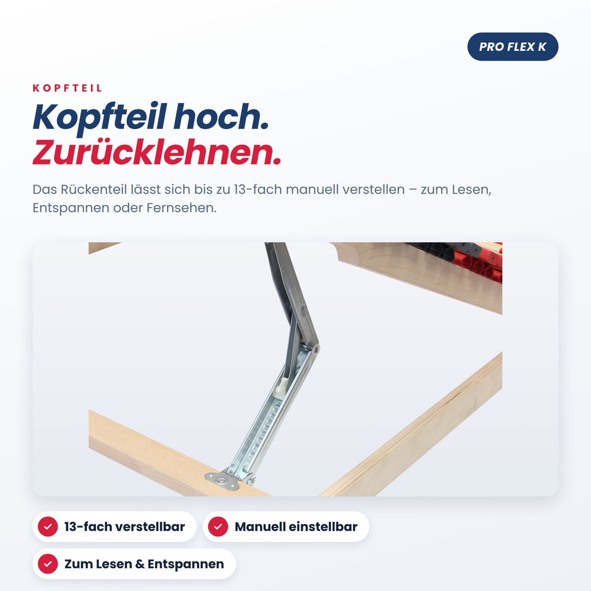 BeSports Pro Flex K – 13-fach verstellbares Kopfteil