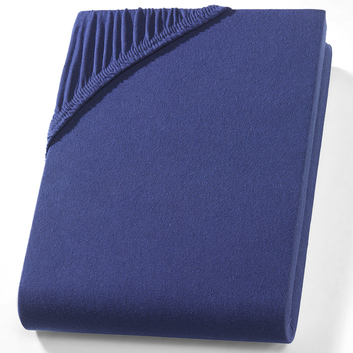 Jersey Spannbettlaken aus 100 % Baumwolle Navyblau