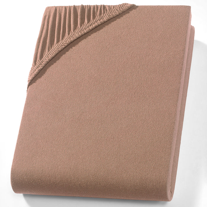 Jersey Fitted Sheet, 100% Cotton, Nougat