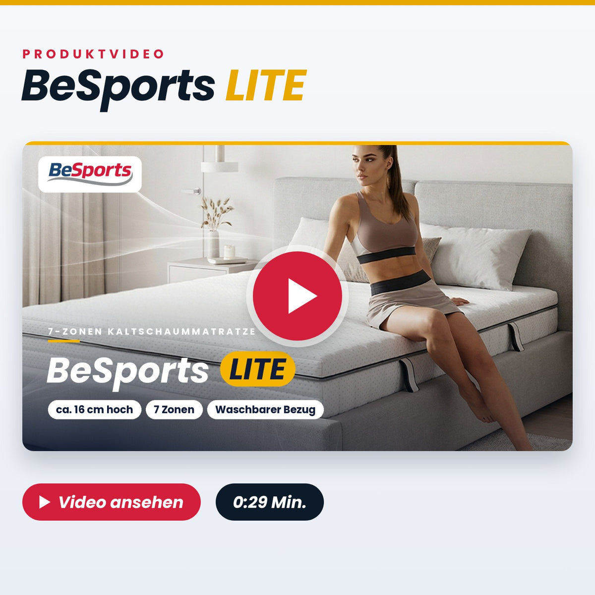 BeSports LITE 7-Zonen-Kaltschaummatratze – Produktvideo