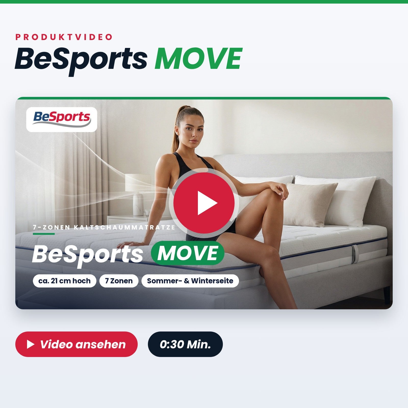 BeSports MOVE 7-Zonen-Kaltschaummatratze – Produktvideo